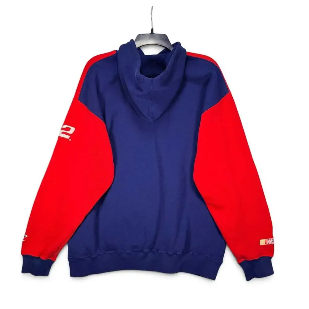 Vintage Chase Authentics Rusty Wallace #2 NASCAR Colorblock Hoodie Sweatshirt